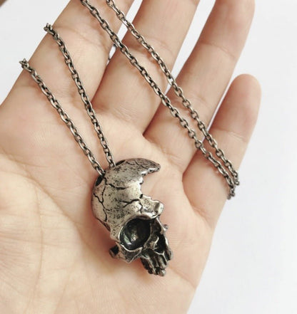 Half Face Skull - Gothic Pendant by The Nevermore – Unique Gothic Pendants by Nevermore Lifestyle & Tech | Bronze