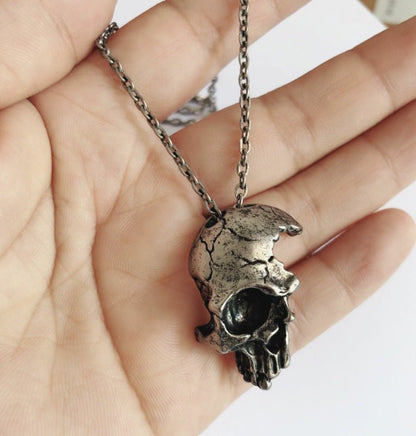 Half Face Skull - Gothic Pendant by The Nevermore – Unique Gothic Pendants by Nevermore Lifestyle & Tech | Bronze
