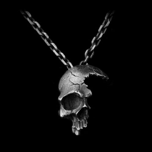 Half Face Skull - Gothic Pendant by The Nevermore – Unique Gothic Pendants by Nevermore Lifestyle & Tech | Bronze