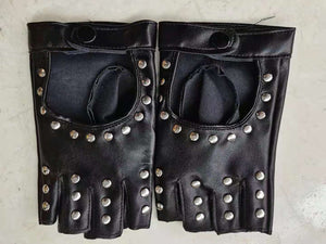 Half Finger Gloves – Black Gothic Leather Gloves by The Nevermore – Unique Gothic Accessories by Nevermore Lifestyle & Tech | One size Black