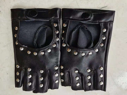 Half Finger Gloves – Black Gothic Leather Gloves by The Nevermore – Unique Gothic Accessories by Nevermore Lifestyle & Tech | One size Black
