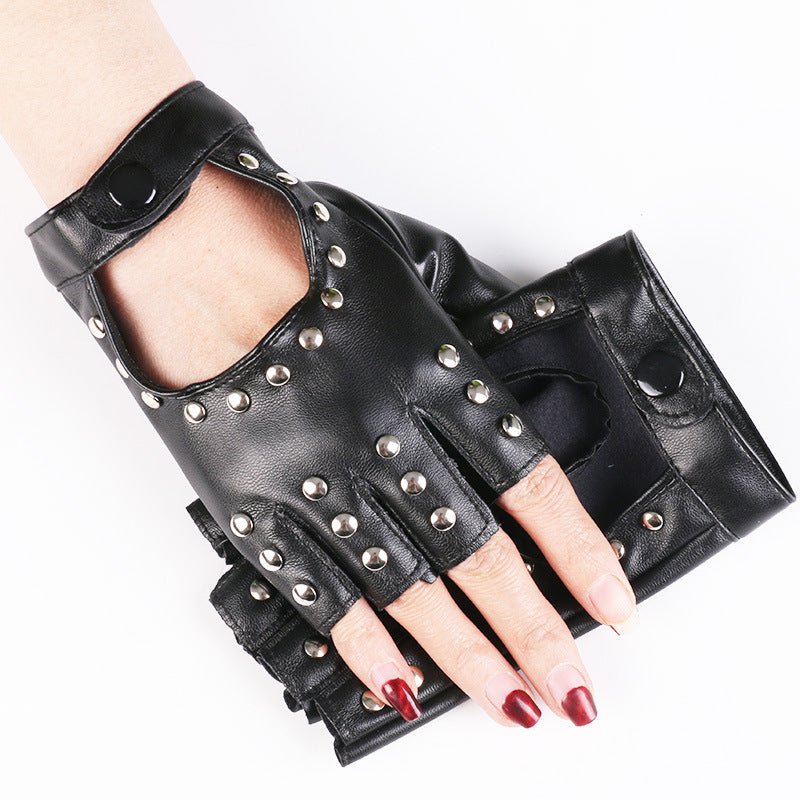 Half Finger Gloves – Black Gothic Leather Gloves by The Nevermore – Unique Gothic Accessories by Nevermore Lifestyle & Tech | One size Black