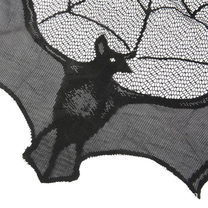 Halloween black spider web bat lace curtain - The Nevermore Gothic Home Decor – Unique Gothic Home Decor by Nevermore Lifestyle & Tech | 1pc