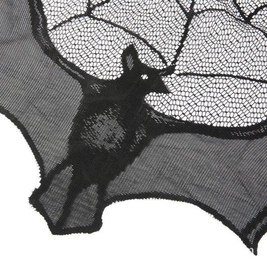 Halloween black spider web bat lace curtain - The Nevermore Gothic Home Decor – Unique Gothic Home Decor by Nevermore Lifestyle & Tech | 1pc