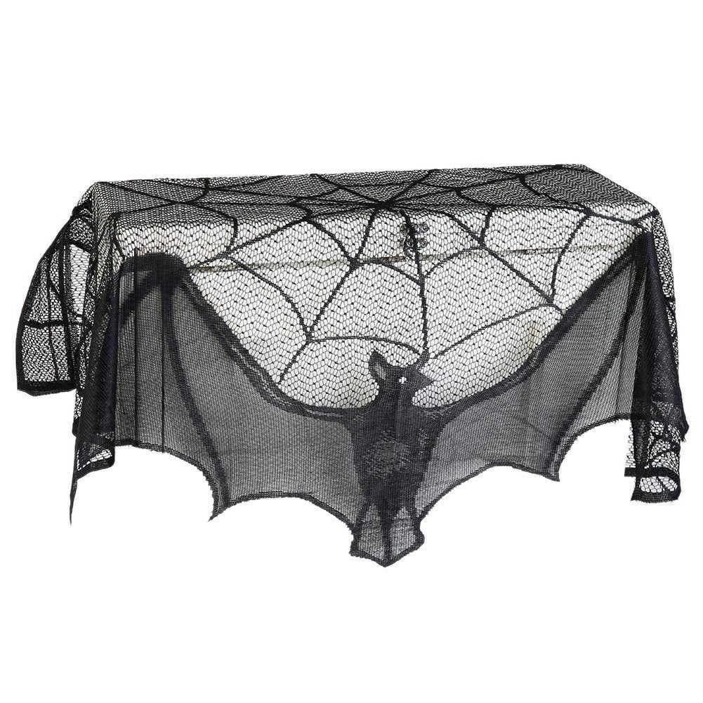 Halloween black spider web bat lace curtain - The Nevermore Gothic Home Decor – Unique Gothic Home Decor by Nevermore Lifestyle & Tech | 1pc