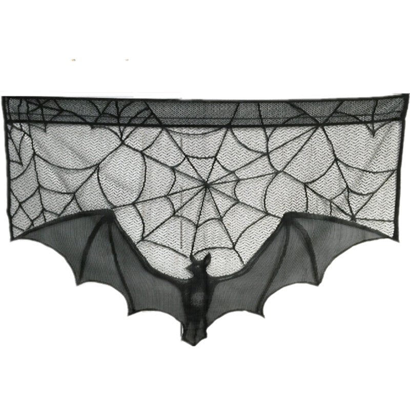 Halloween black spider web bat lace curtain - The Nevermore Gothic Home Decor – Unique Gothic Home Decor by Nevermore Lifestyle & Tech | 1pc