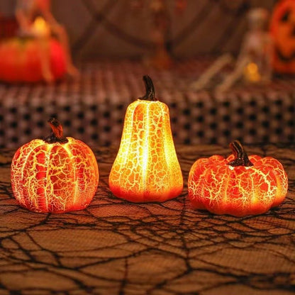 Halloween Pumpkin Lantern Simulation LED Candle Lamp Resin Luminous - The Nevermore Gothic Home Decor – Unique Gothic Home Decor by Nevermore Lifestyle & Tech | 3pcs set Pumpkin