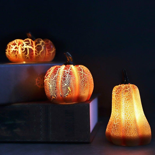Halloween Pumpkin Lantern Simulation LED Candle Lamp Resin Luminous - The Nevermore Gothic Home Decor – Unique Gothic Home Decor by Nevermore Lifestyle & Tech | 3pcs set Pumpkin