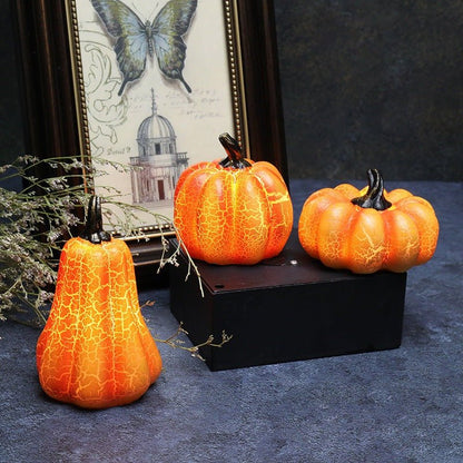 Halloween Pumpkin Lantern Simulation LED Candle Lamp Resin Luminous - The Nevermore Gothic Home Decor – Unique Gothic Home Decor by Nevermore Lifestyle & Tech | 3pcs set Pumpkin