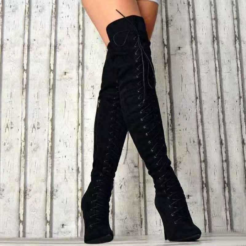 Harmony Hue Suede Stiletto Over-Knee Boots by The Nevermore