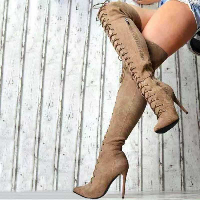 Harmony Hue Suede Stiletto Over-Knee Boots by The Nevermore