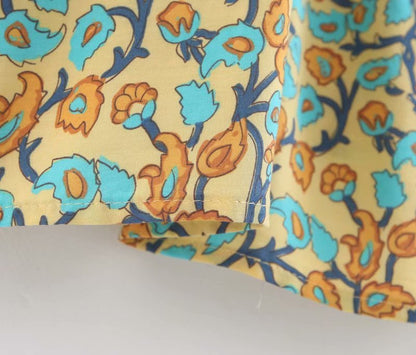 Harmony Layers - Loose Blouse with Print by The Nevermore – Unique Blouses by Nevermore Lifestyle & Tech | L Yellow