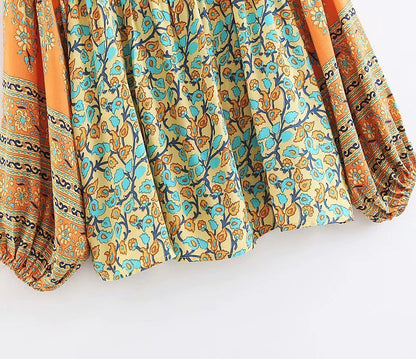 Harmony Layers - Loose Blouse with Print by The Nevermore – Unique Blouses by Nevermore Lifestyle & Tech | L Yellow