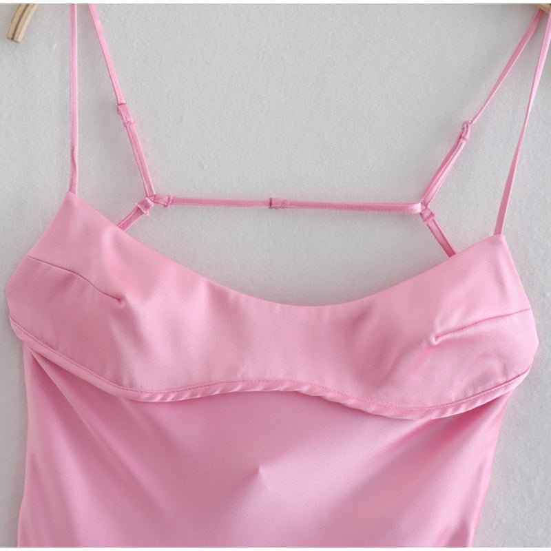 Harper Lane - Backless Satin Maxi Dress by The Nevermore – Unique Dresses by Nevermore Lifestyle & Tech | 2XL Pink