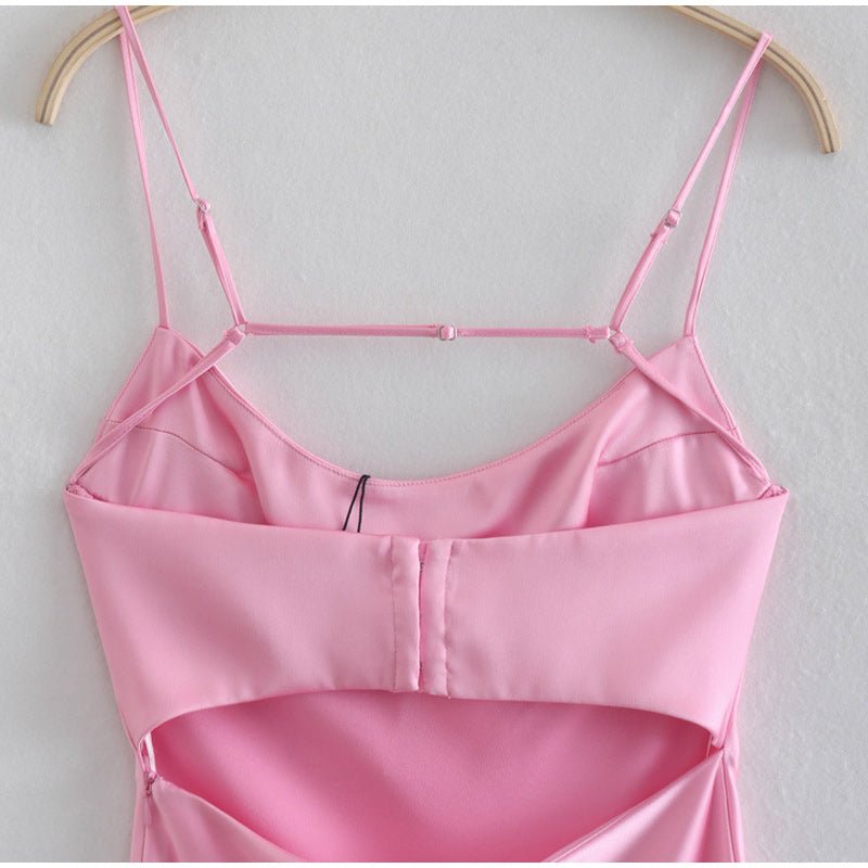 Harper Lane - Backless Satin Maxi Dress by The Nevermore – Unique Dresses by Nevermore Lifestyle & Tech | 2XL Pink