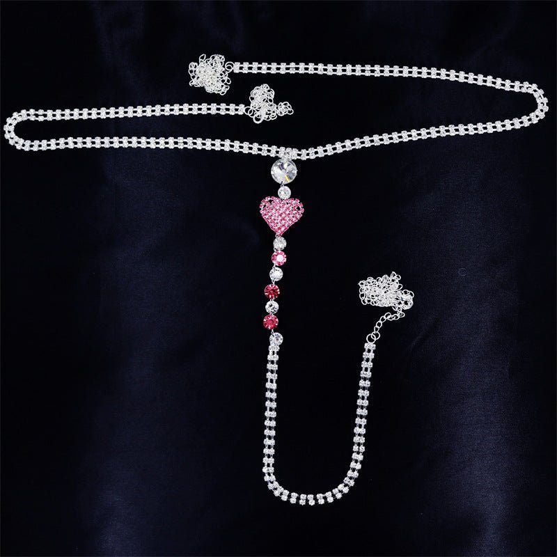 Heart Rhinestone Body Chain - The Nevermore Body Chains for Women – Unique Body Chains by Nevermore Lifestyle & Tech | Silver A