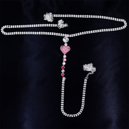 Heart Rhinestone Body Chain - The Nevermore Body Chains for Women – Unique Body Chains by Nevermore Lifestyle & Tech | Silver A