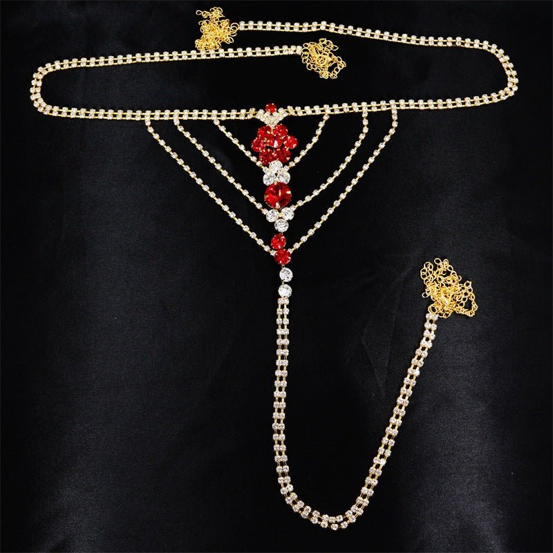 Heart Rhinestone Body Chain - The Nevermore Body Chains for Women – Unique Body Chains by Nevermore Lifestyle & Tech | Gold C