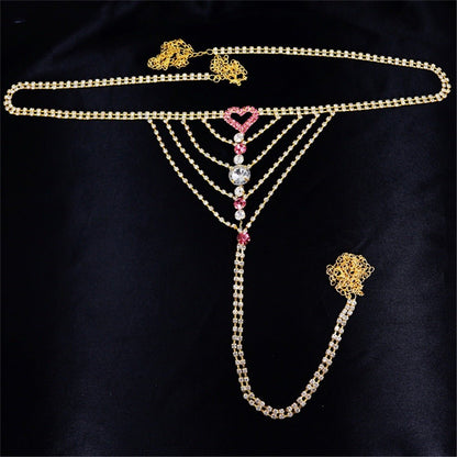 Heart Rhinestone Body Chain - The Nevermore Body Chains for Women – Unique Body Chains by Nevermore Lifestyle & Tech | Gold E