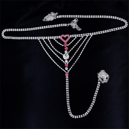 Heart Rhinestone Body Chain - The Nevermore Body Chains for Women – Unique Body Chains by Nevermore Lifestyle & Tech | Silver E