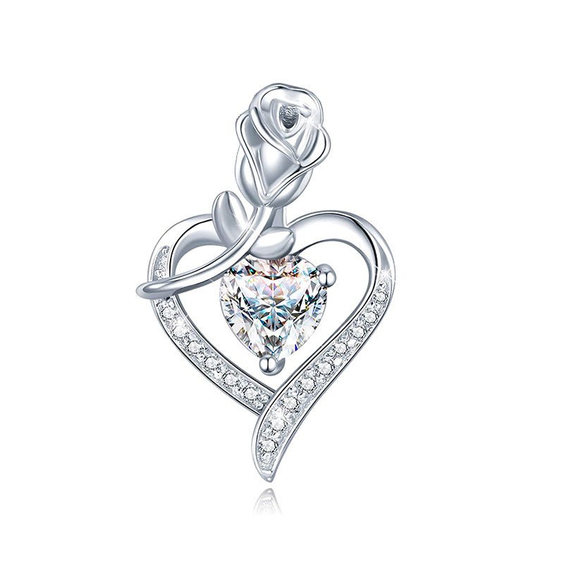 Heart - shaped Rose Zircon 925 Silver Necklace - The Nevermore Pendant – Unique Pendants - Necklaces by Nevermore Lifestyle & Tech | 925 Silver Single Pendant Not Chain