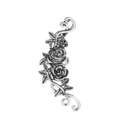Helga Hawktor - The Nevermore Ear Clip Earring Women's Ear - Cuff Rose – Unique Earrings by Nevermore Lifestyle & Tech | Silver