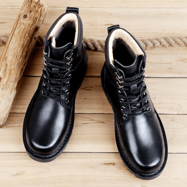 HeritageStride - Natural Leather Boots by The Nevermore – Unique Shoes by Nevermore Lifestyle & Tech | 37 Black