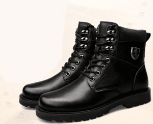 Grim Ranger leather lace-up boots – black