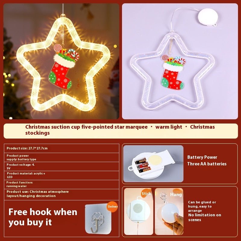 Holly Gleam – Christmas LED Star Pendant by The Nevermore – Unique Home Decor by Nevermore Lifestyle & Tech | Battery Type Christmas stocking