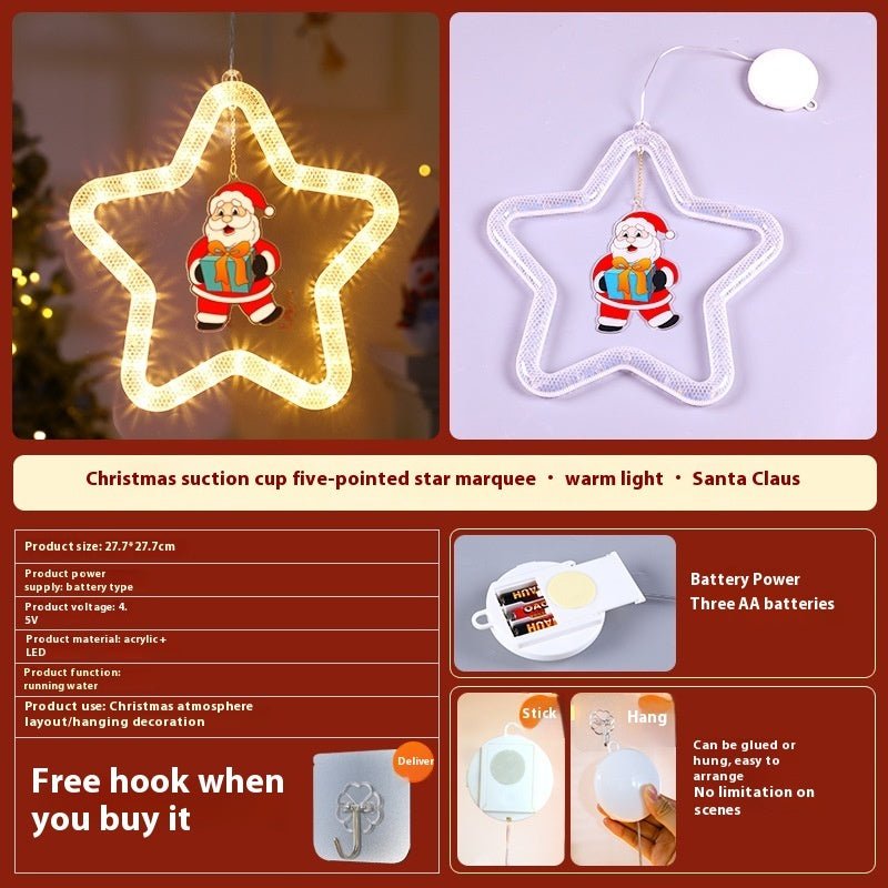 Holly Gleam – Christmas LED Star Pendant by The Nevermore – Unique Home Decor by Nevermore Lifestyle & Tech | Battery Type Santa Claus