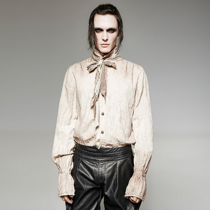 Humphrey - The Nevermore Steampunk Retro Shirt with Bow Tie – Unique Gothic Fashion for Men by Nevermore Lifestyle & Tech | 3XL Brown