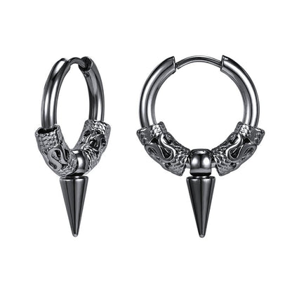 Icarus Echo - The Nevermore Gothic Stainless Steel Earrings for Women and Men – Unique Gothic Jewelry by Nevermore Lifestyle & Tech | 2PCS Black buckle