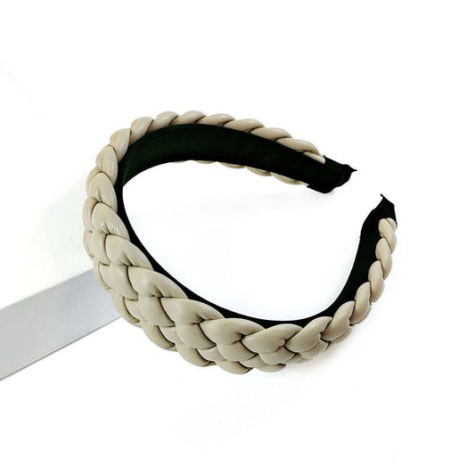 Inconstant Prison - Leather Braid Headband by The Nevermore – Unique Headbands by Nevermore Lifestyle & Tech | Creamy white