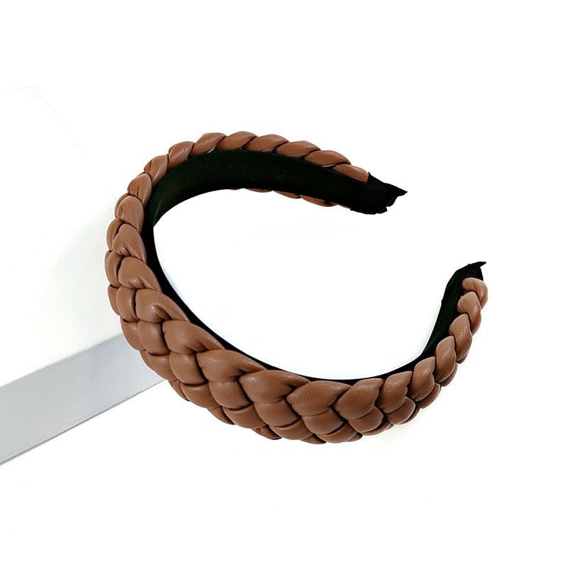 Inconstant Prison - Leather Braid Headband by The Nevermore – Unique Headbands by Nevermore Lifestyle & Tech | Dark brown