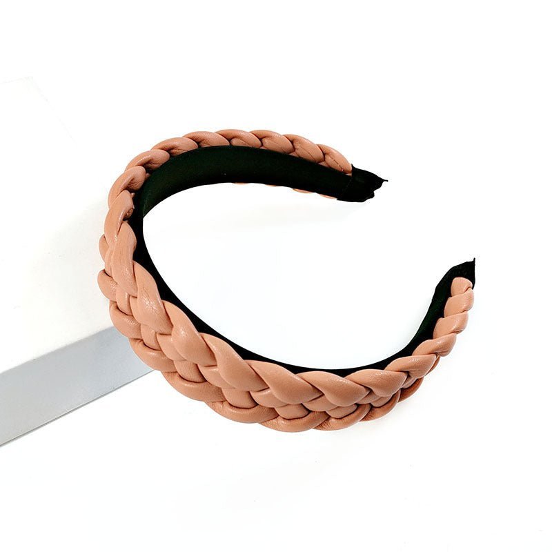 Inconstant Prison - Leather Braid Headband by The Nevermore – Unique Headbands by Nevermore Lifestyle & Tech | Light Brown