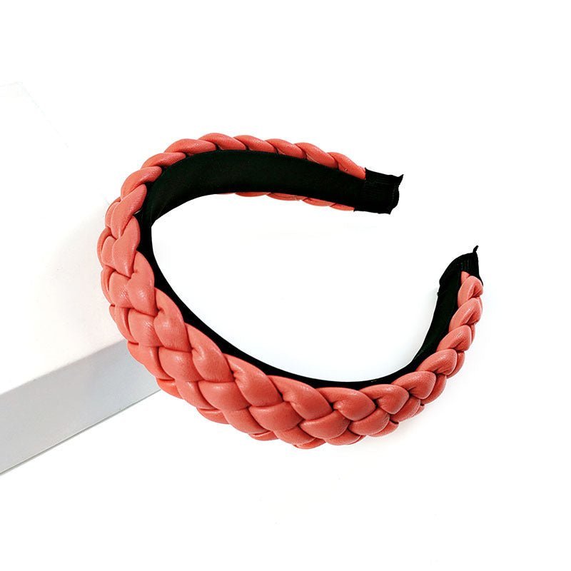Inconstant Prison - Leather Braid Headband by The Nevermore – Unique Headbands by Nevermore Lifestyle & Tech | Orange Red