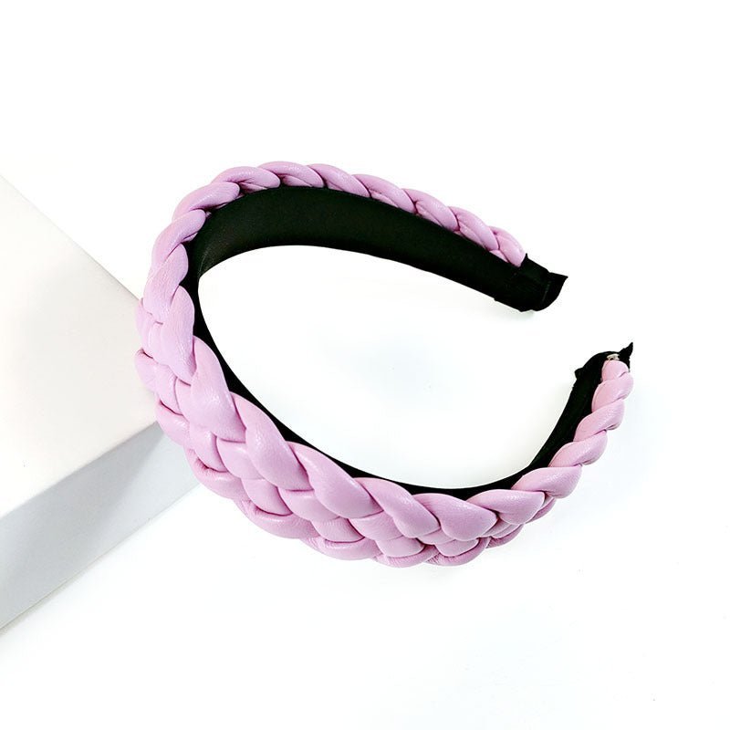 Inconstant Prison - Leather Braid Headband by The Nevermore – Unique Headbands by Nevermore Lifestyle & Tech | Pink