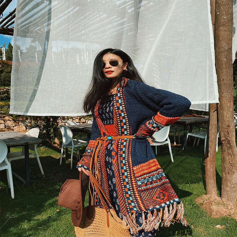 Irene Gibbons - Boho Cardigan by The Nevermore – Unique Cardigans by Nevermore Lifestyle & Tech | L Apricot