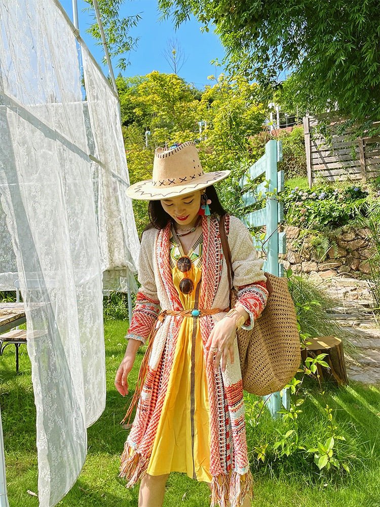 Irene Gibbons - Boho Cardigan by The Nevermore – Unique Cardigans by Nevermore Lifestyle & Tech | L Apricot