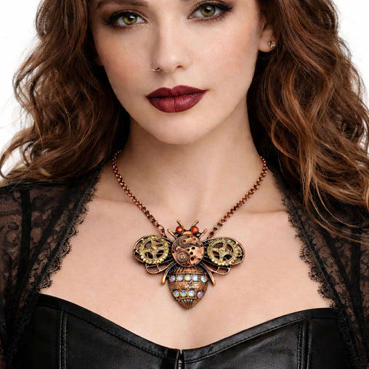 Iron Apiary – Steampunk Mechanical Bee Necklace by The Nevermore – Unique Steampunk Jewelry by Nevermore Lifestyle & Tech |
