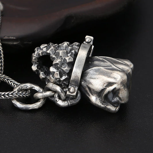 Iron Fist - Gothic Silver Pendant by The Nevermore – Unique Gothic Jewelry by Nevermore Lifestyle & Tech | 925 Silver Single Pendant Without Chain