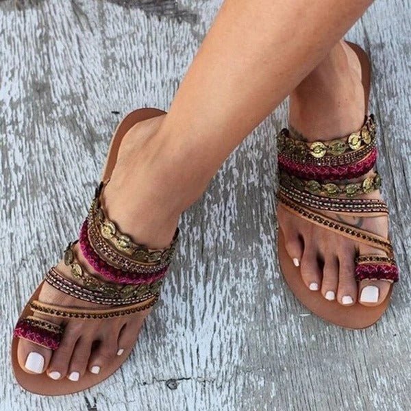 Isabella - Boho Sandals by The Nevermore – Unique Boho Style by Nevermore Lifestyle & Tech | 34 Red