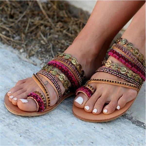 Isabella - Boho Sandals by The Nevermore – Unique Boho Style by Nevermore Lifestyle & Tech | 34 Red
