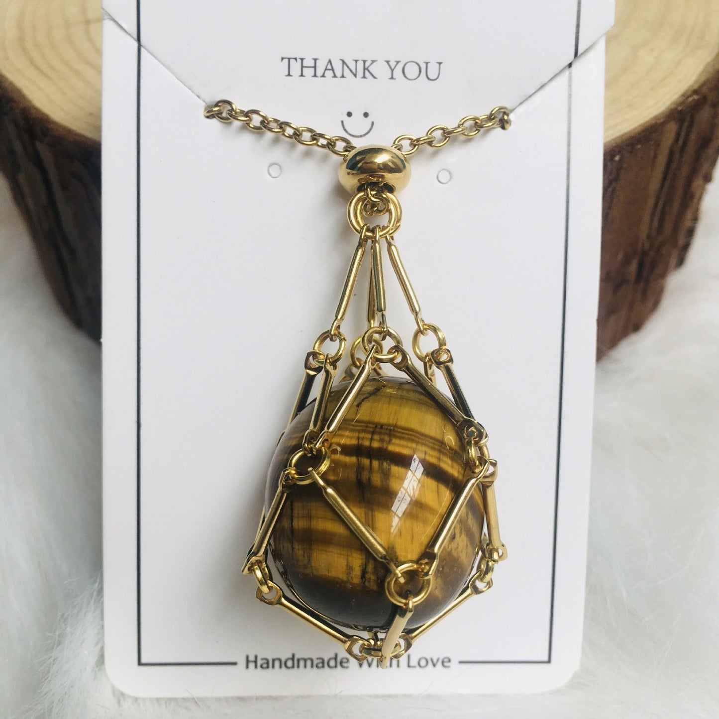 Ivory Elegance - The Nevermore Natural Crystal Pendant – Unique Jewelry by Nevermore Lifestyle & Tech | Golden Tiger Eye