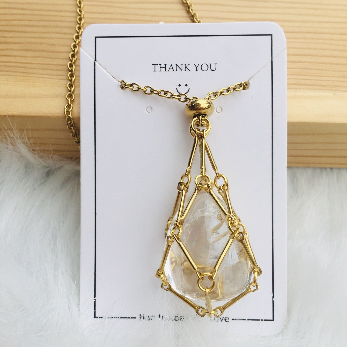 Ivory Elegance - The Nevermore Natural Crystal Pendant – Unique Jewelry by Nevermore Lifestyle & Tech | Golden White Crystal