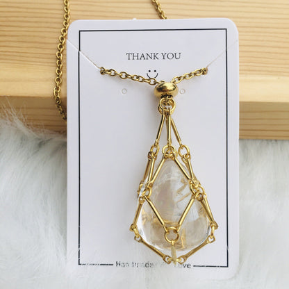 Ivory Elegance - The Nevermore Natural Crystal Pendant – Unique Jewelry by Nevermore Lifestyle & Tech | Golden White Crystal