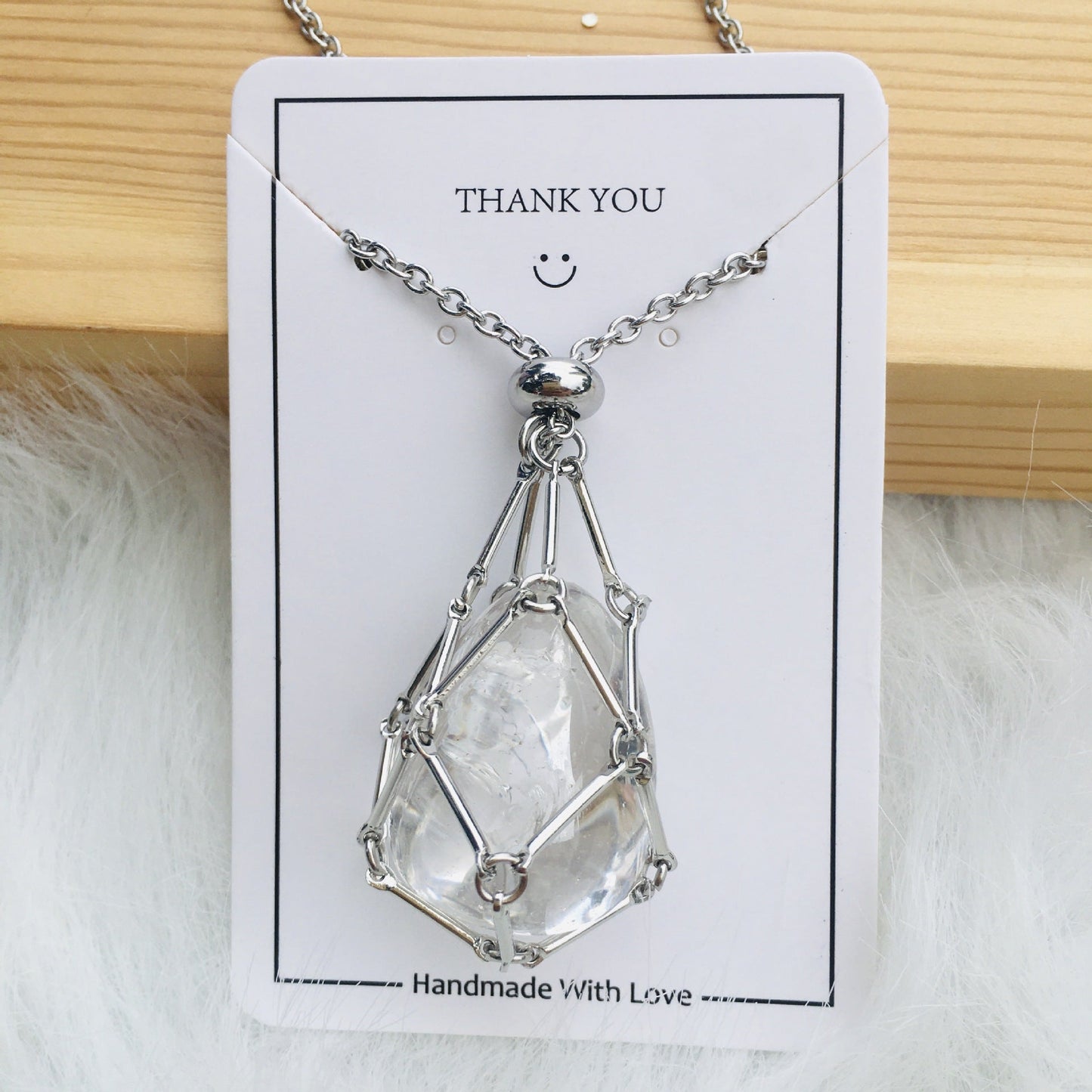 Ivory Elegance - The Nevermore Natural Crystal Pendant – Unique Jewelry by Nevermore Lifestyle & Tech | Silver White Crystal