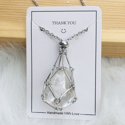 Ivory Elegance - The Nevermore Natural Crystal Pendant – Unique Jewelry by Nevermore Lifestyle & Tech | Silver White Crystal