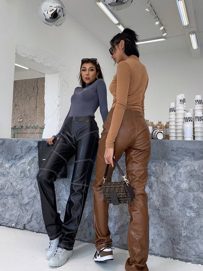 Janine Dolly - The Nevermore Leather Pants For Woman – Unique Fashion for Women by Nevermore Lifestyle & Tech | L Black