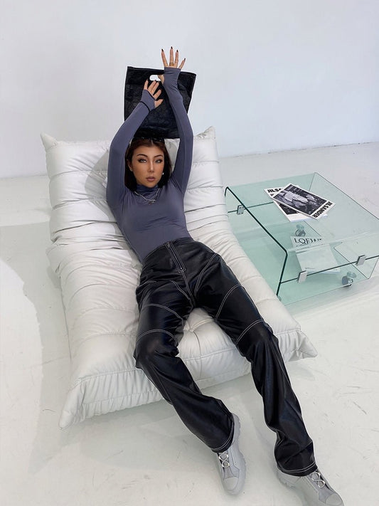 Janine Dolly - The Nevermore Leather Pants For Woman – Unique Fashion for Women by Nevermore Lifestyle & Tech | L Black